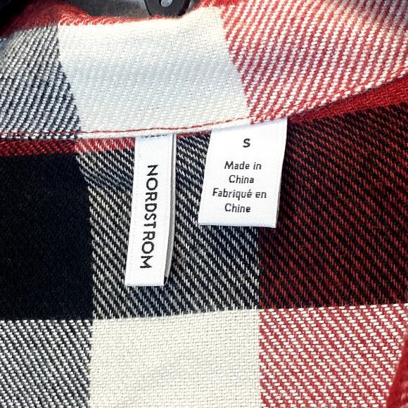 NORDSTROM Women's Red Chili August Check 2-Piece Button-Front Pull-on Pajama Set - Picture 12 of 14